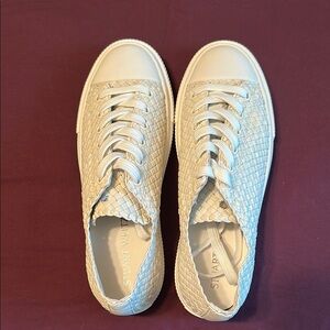 Stuart Weitzman White Leather Sneakers Minimalist Design